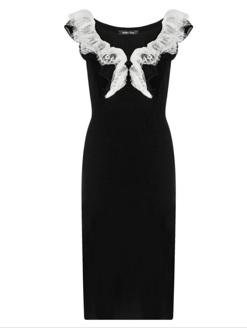 Nadya Toto Ester Black Cocktail Midi Dress Small Event Occasion Canadian Made